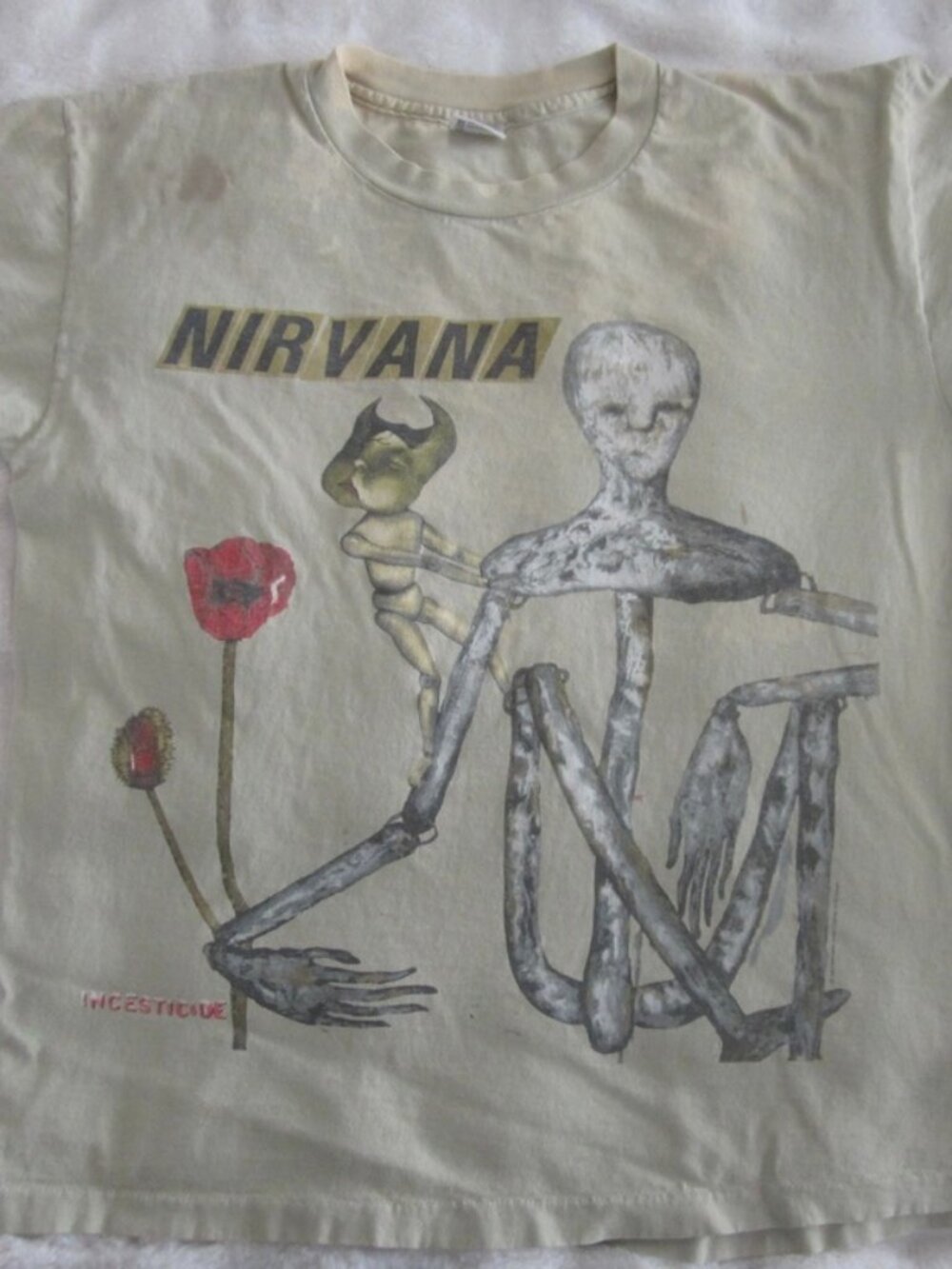 Nirvana Incesticide Vintage T Shirt XL 1993-original ANVIL -Vintage made in US